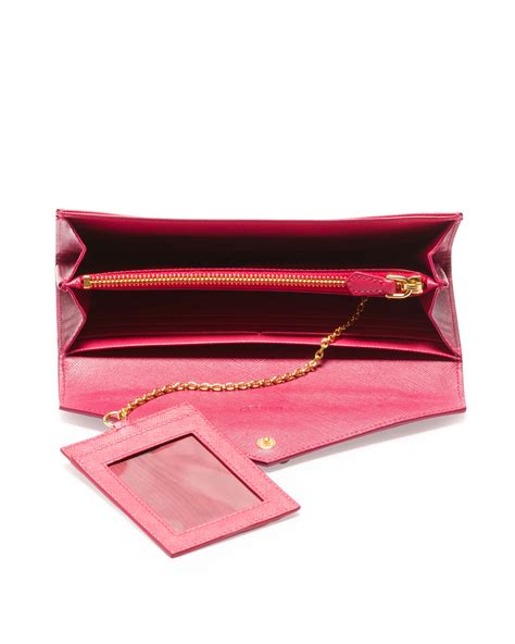 prada card wallet pink|pink prada envelope wallet.